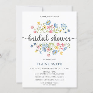 Invitación Flores silvestres primavera florecen flores de nov