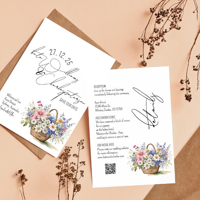 Invitación Flores silvestres Primavera otoño otoño detalles d (Subido por el creador)