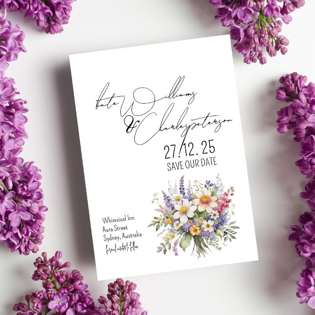 Invitación Flores silvestres primavera verano otoño salve la  (Subido por el creador)