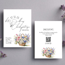 Invitación Flores silvestres primavera verano otoño salve la