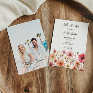 Invitación Flores silvestres recién presionadas Guardar la fo