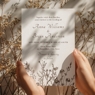 Invitación Flores silvestres rusas caen Boda floral de Meadow