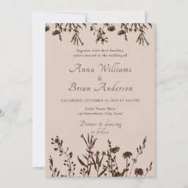 Invitación Flores silvestres rusas caen Boda floral de Meadow