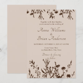 Invitación Flores silvestres rusas caen Boda floral de Meadow