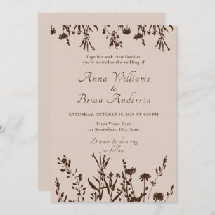 Invitación Flores silvestres rusas caen Boda floral de Meadow