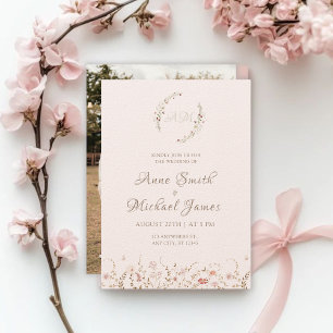 Invitación Flores silvestres rusas con flores de campo fotogr