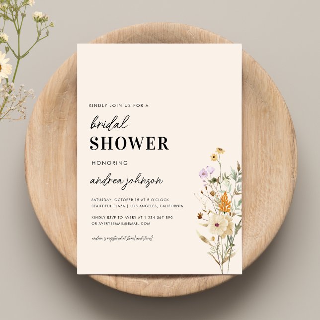 Invitación Flores silvestres rusas Crema campestre ducha de n (Subido por el creador)