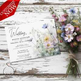 Invitación Flores silvestres rusas de color de agua boho