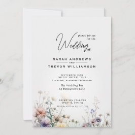 Invitación Flores silvestres rusas de color de agua boho