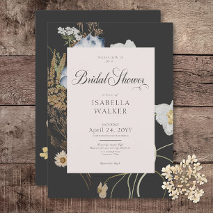 Invitación Flores silvestres rusas en la ducha de carbón vege