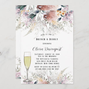 Invitación Flores silvestres rústicas botánicas Brunch & Bubb