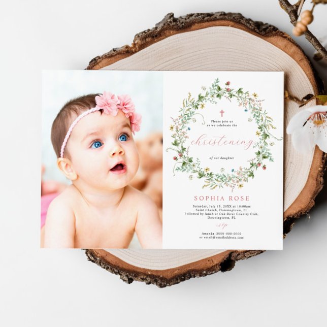 Invitación Flores silvestres rusticas de Boho Foto Christenin (Subido por el creador)