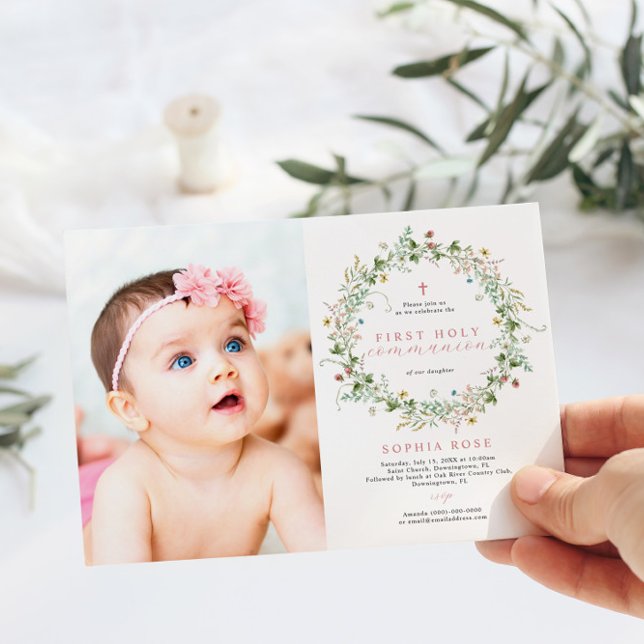 Invitación Flores silvestres rusticas de Boho Foto Primera Co (Subido por el creador)