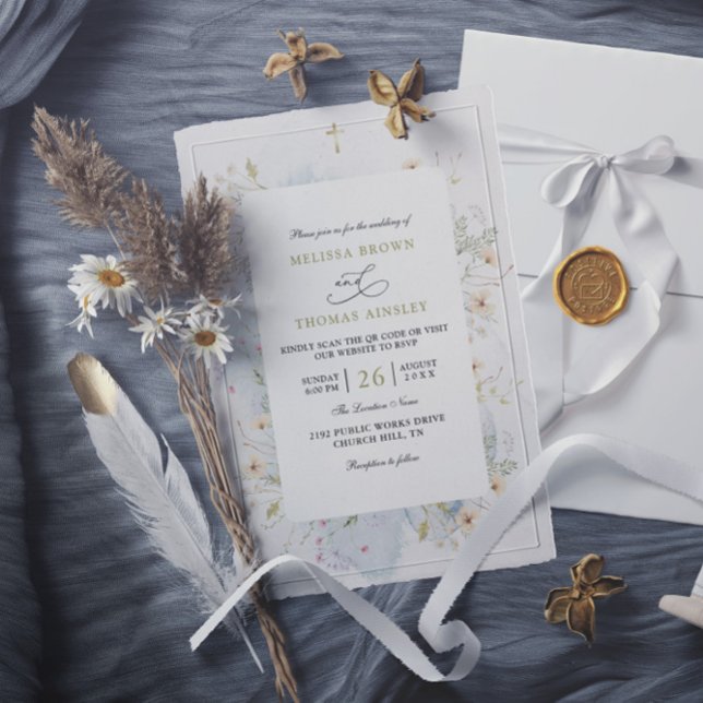 Invitación Flores silvestres rústicas elegantes presupuesto c (Subido por el creador)