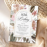 Invitación Flores silvestres rusticas Floral 60 cumpleaños<br><div class="desc">Una hermosa y florida invitación a celebrar este cumpleaños número 60 de la florida florida y rústica para celebrar este cumpleaños tan especial, este diseño presenta flores silvestres acuáticas en una cálida paleta de color neutro de beige, melocotón, rosa, terracota y púrpura con abundantes tonos verdes. Es una elección maravillosa...</div>