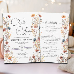 Invitación Flores silvestres se enamoran en detalles de Boda 