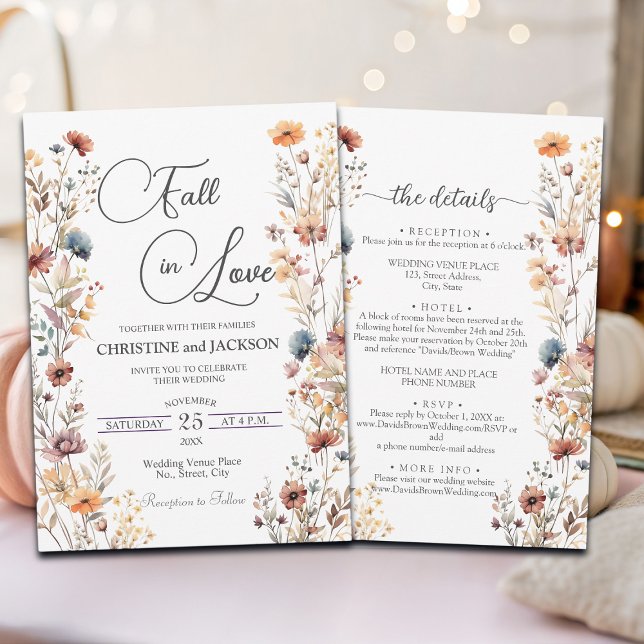 Invitación Flores silvestres se enamoran en detalles de Boda  (Subido por el creador)