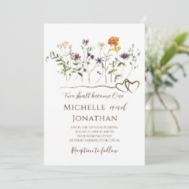 Invitación Flores silvestres simples Jardín Boda floral crist