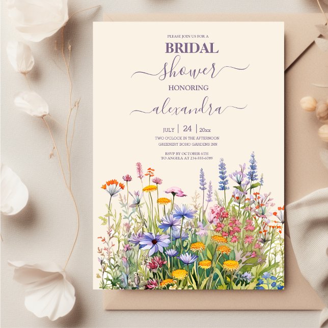 Invitación Flores silvestres simples Jardín Botánico Ducha No (Subido por el creador)