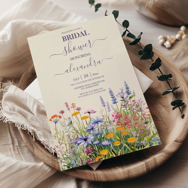 Invitación Flores silvestres simples Jardín Botánico Ducha No (Subido por el creador)