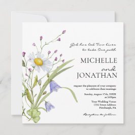 Invitación Flores silvestres vegetación Floral cristiana Boda