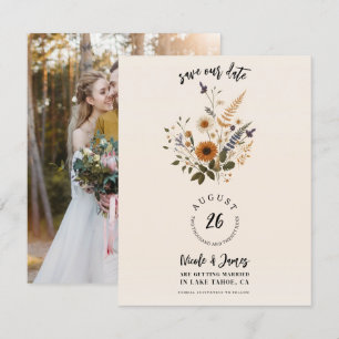Invitación Flores silvestres vintage Floral Boho Salven la fe