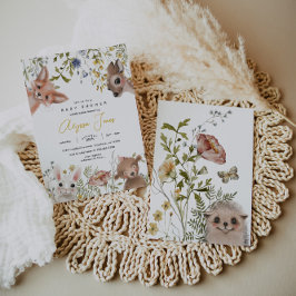 Invitación Flores silvestres y animales de Woodland Baby Show