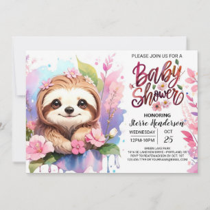 Invitación Flores silvestres y Baby Shower eslovaco