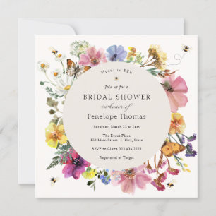 Invitación Flores silvestres y ducha de novia floral de veran