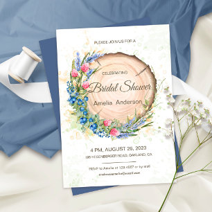Invitación Flores silvestres y ducha de novias rusas de aránd