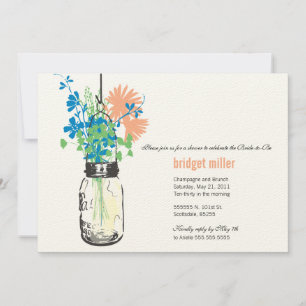 Invitación Flores silvestres y ducha marrón marital