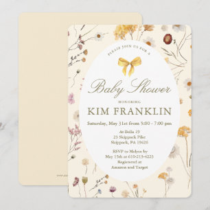 Invitación Flores silvestres y flores de vaca Baby Shower neu