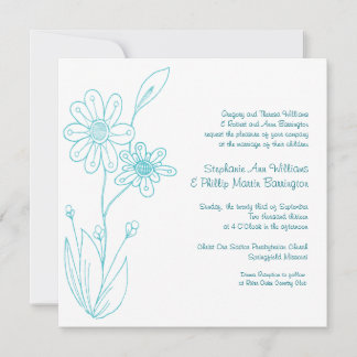 Invitación Flores simples Aqua Blue de Whoopsie Daisy Boda