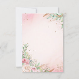 Invitación Flores sobre un fondo rosa