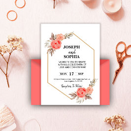 Invitación Flores suaves de color rosa elegante romántico 
