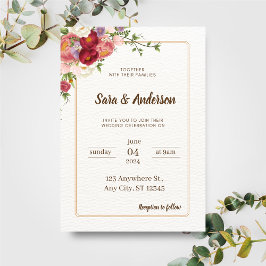Invitación Flores tropicales acuáticas y Boda de la vegetació