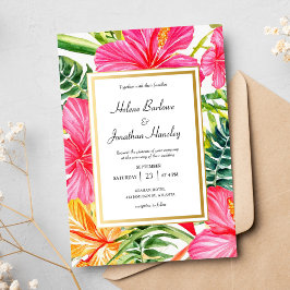 Invitación Flores tropicales Boda de destino Hibiscus