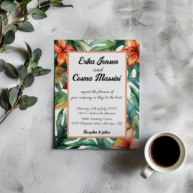 Invitación Flores tropicales Boda exótico (Subido por el creador)