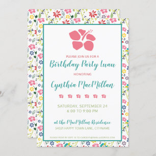 Invitación Flores tropicales coloridas Cumpleaños de Bohemia