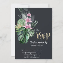Flores tropicales Dark RSVP
