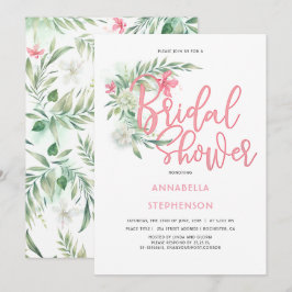 Invitación Flores Tropicales De Playa Ducha Bridal