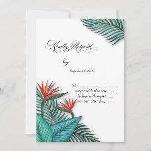 Invitación Flores tropicales exóticas RSVP
