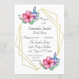Invitación Flores tropicales Hummingbird Bridal Shower