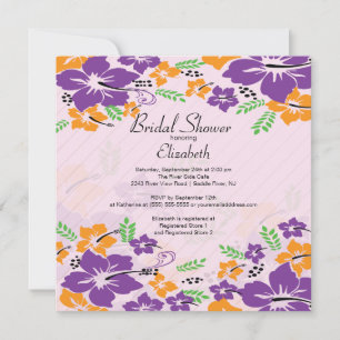 Invitación Flores tropicales modernas de Hibiscus hacen ducha