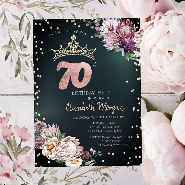 Invitación Flores tropicales Tiara Diamonds Verde 70 (Subido por el creador)