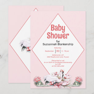Invitación Flores Tropicales y Festejo de Baby Shower Persona
