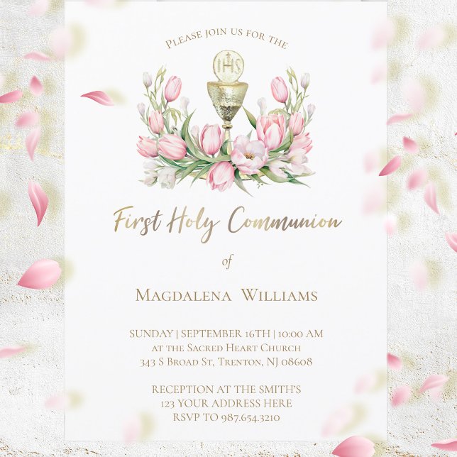 Invitación flores tulipán | Primera Comunión (Subido por el creador)