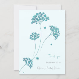 Invitación Flores turquesas dulces, ducha de novia, gracias