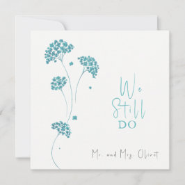 Invitación Flores Turquesas Lindas Renovación de Votos 25 año