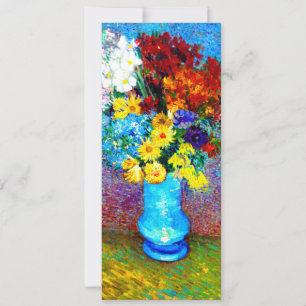 Invitación Flores Van Gogh en una maleta azul